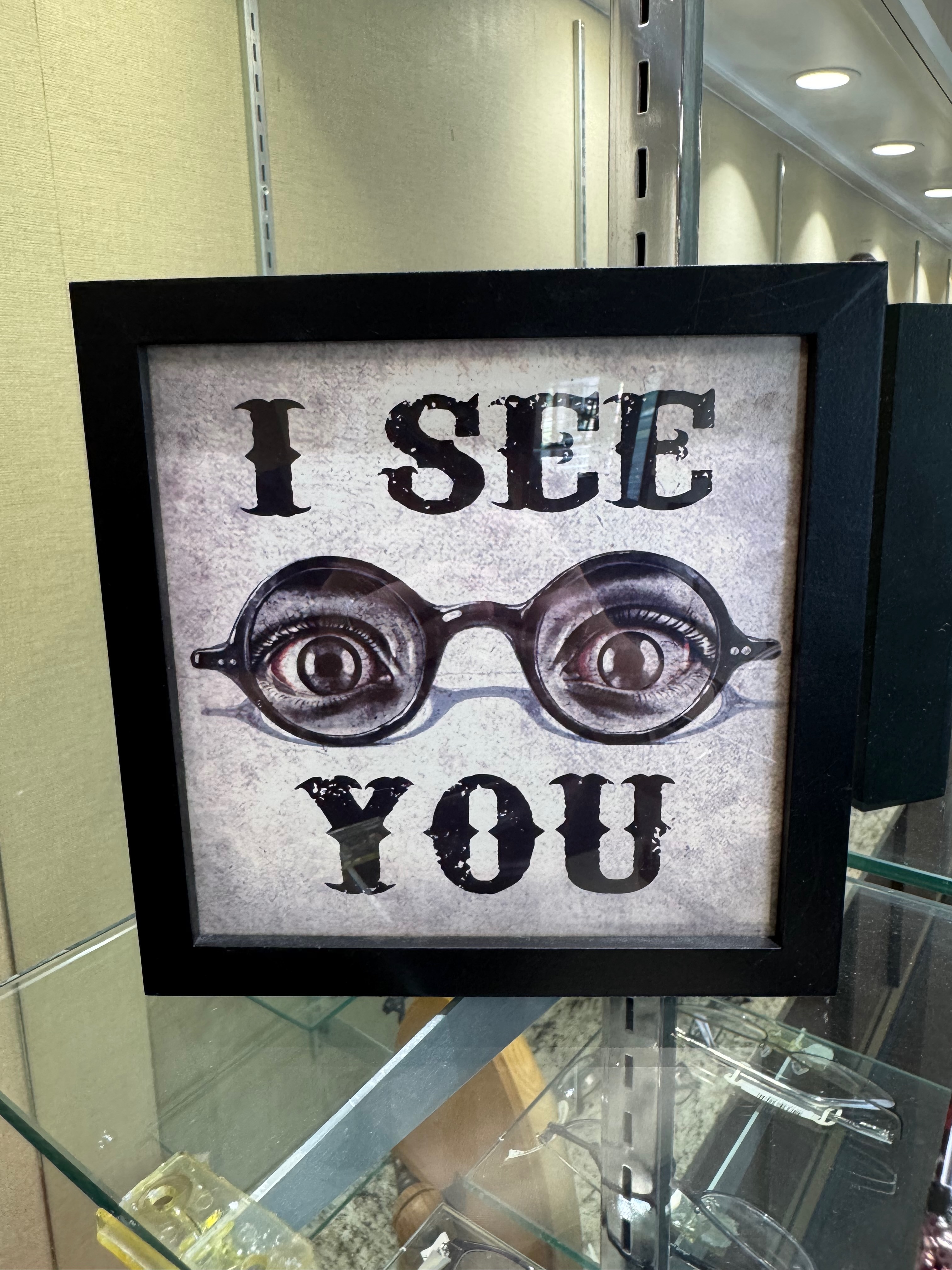 Vintage I See You framed art